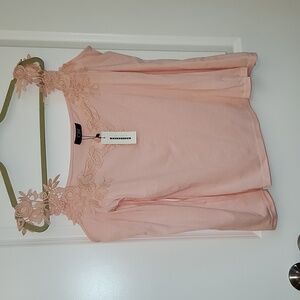 CBR lace dress shirt, pink, size LG